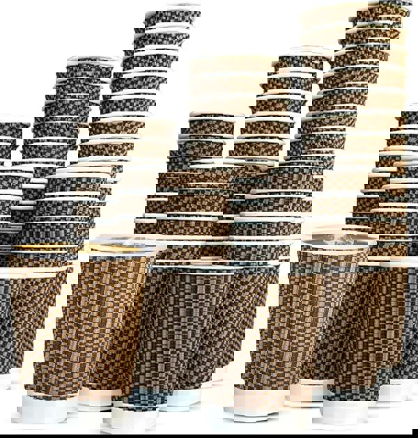 ECONX 8oz Coffee Paper Cup VIP Designed 3PLY Disposable Coffee Cup for Takeaway Hot Drinks Brown