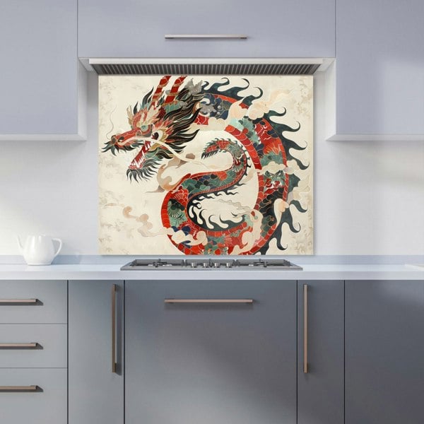 Warren Reed - Designer Majestic Chinese Dragon Swirl Kitchen Splashback