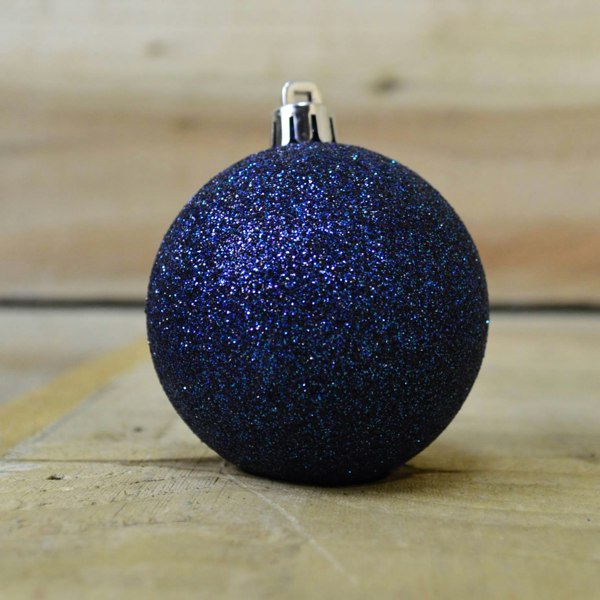 Samuel Alexander 24 Pack 60mm Multi Finish Shatter Proof Christmas Tree Baubles - Midnight Blue
