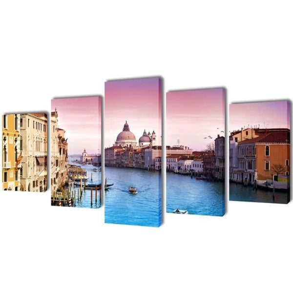 Berkfield Canvas Wall Print Set Venice 200 x 100 cm