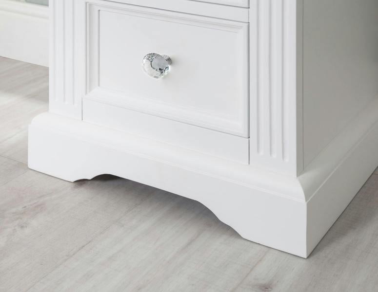 Statement Furniture Gainsborough White Tallboy with 5 Drawers and Crystal Handles