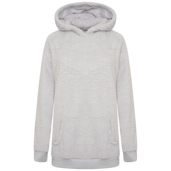 Smart Living Ladies Pullover Longline Hoodie - Light Grey Marl