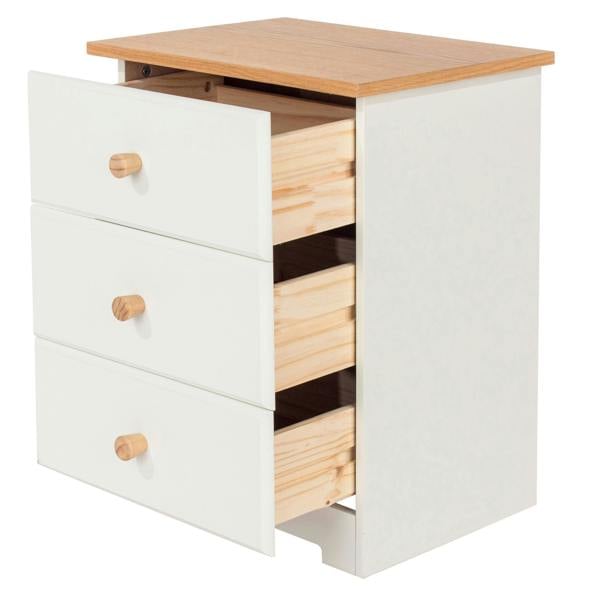 Core Products Set of 2 Colorado Rustic White 3-Drawer Bedside Cabinets