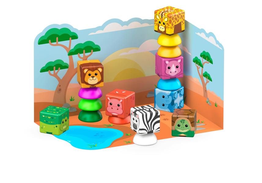 Geomag Magicube Blocks Stacking Safari 16 pieces