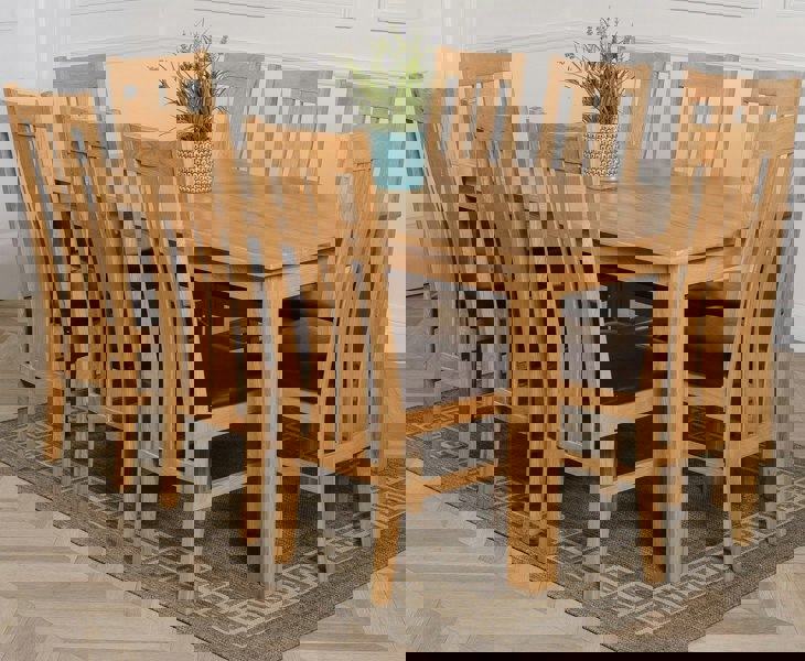 That's Furniture Oslo 180 x 90cm Large Oak Dining Set with Princeton Oak Chairs