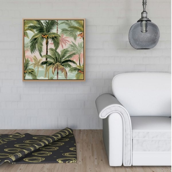 Warren Reed Palm Trees Pattern Framed Canvas