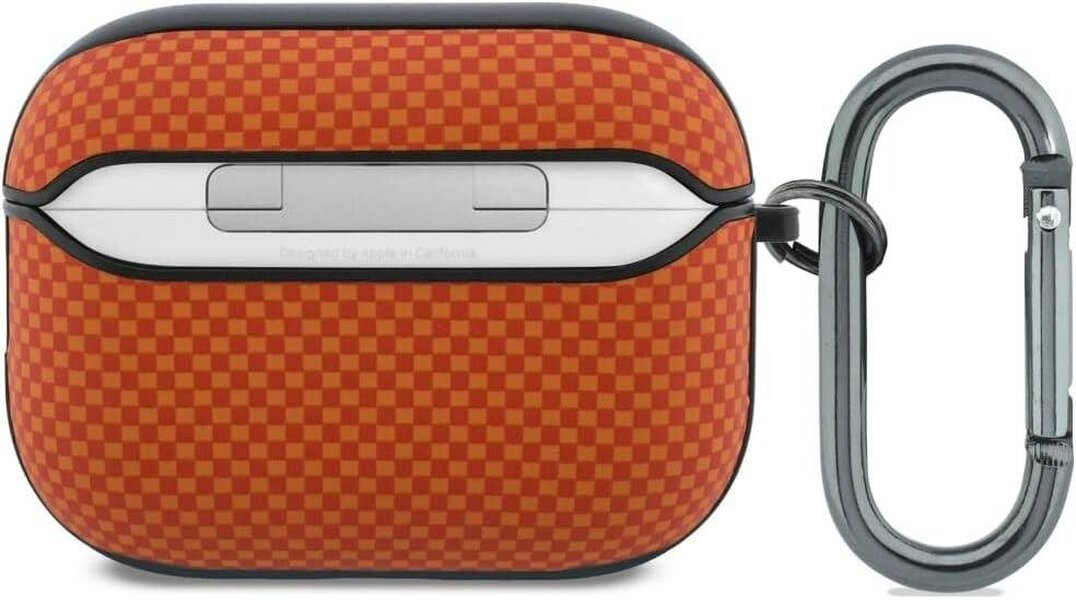 BMW Textured Sign Kevlar Metal Logo Case for AirPods Pro 3 Orange - BMAP326PTKLO