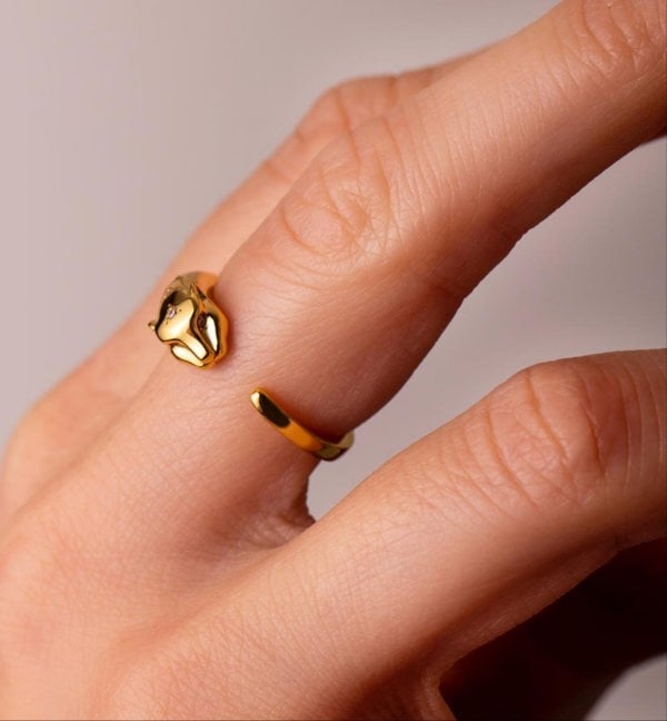 Gold Trip Leopard Open Ring