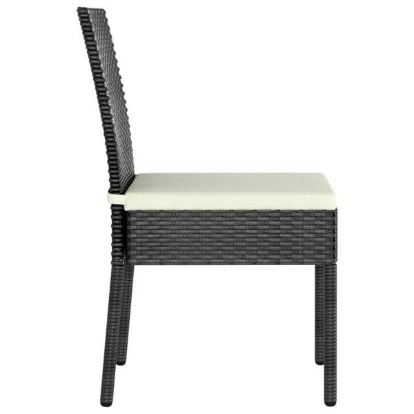 Berkfield 5 Piece Outdoor Dining Set with Cushions Poly Rattan Black