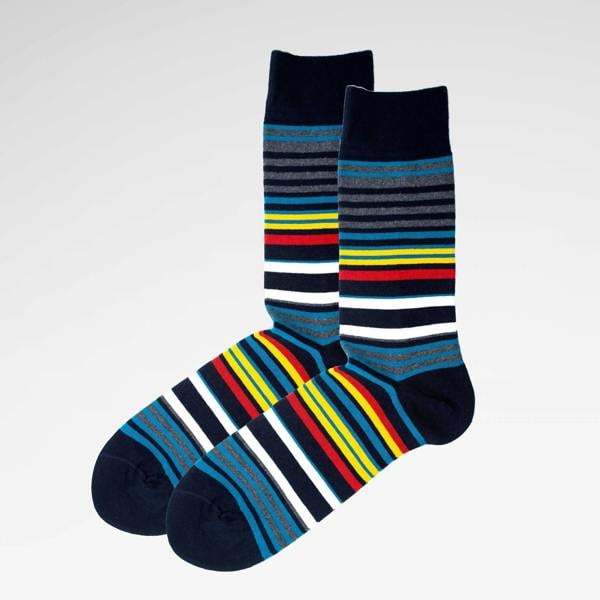 Jemsox Mens Multi-Stripe Socks – Organic Cotton Comfort