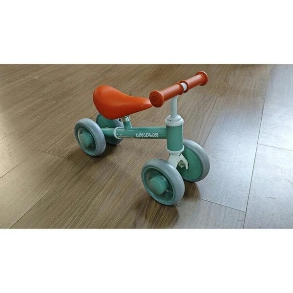 Baby Balance Bike for 1-2 Years Old, Light-up Toddler Balance Bike with Adjustable Seat, 4 Silent EVA Wheels, Green