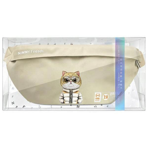 Nimmy Friends Cool & Cute 2.0 Cat Shoulder Crossbody Bag Khaki -N-KM-XB-05