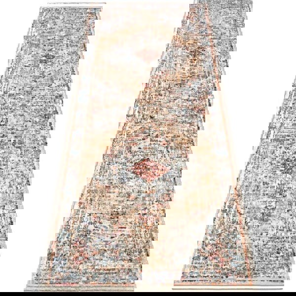 Short Pile Rug Strozzi Oriental Bordered Design