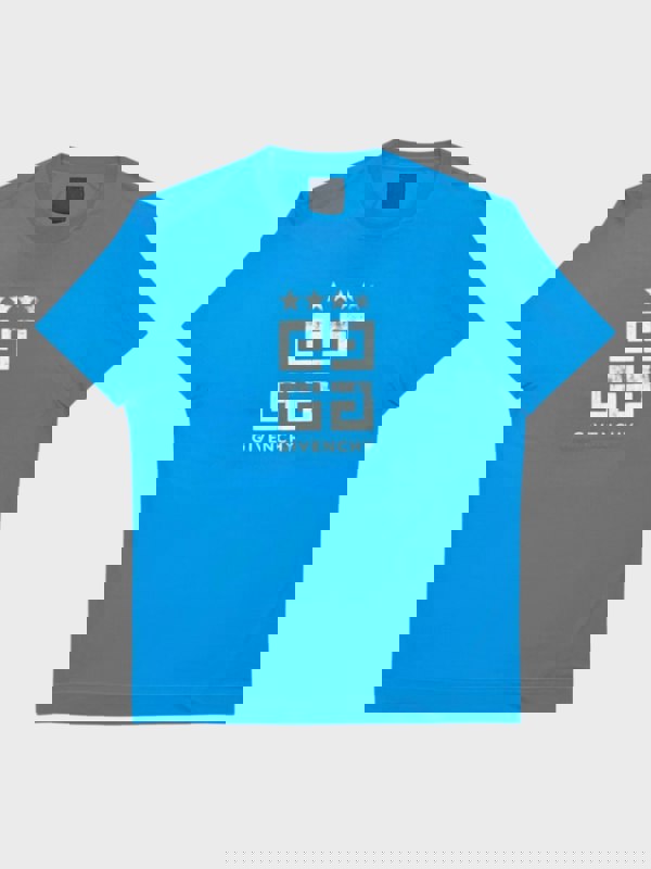 Givenchy 4G Emblem Slim Fit T Shirt Mineral Blue