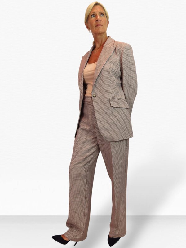 Paulo Due Women's Houndstooth 2 Piece Trouser Suit Tailored Blazer