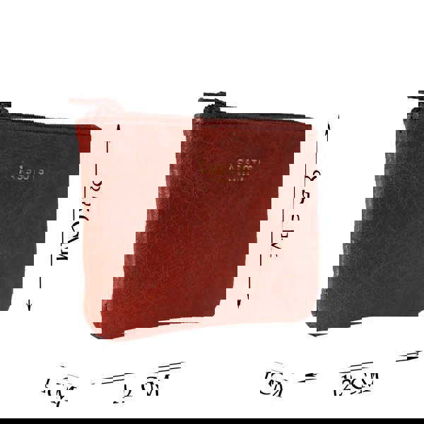 Assots London 'Poppy' Red Full Grain Leather Zip Top Coin Purse