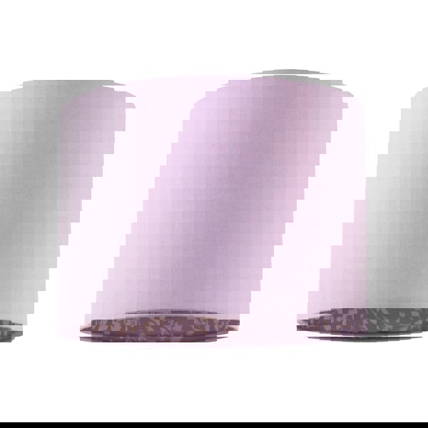 Lilac Cotton Drum Lamp Shade with Inner White Floral Pattern Lining Image 1
