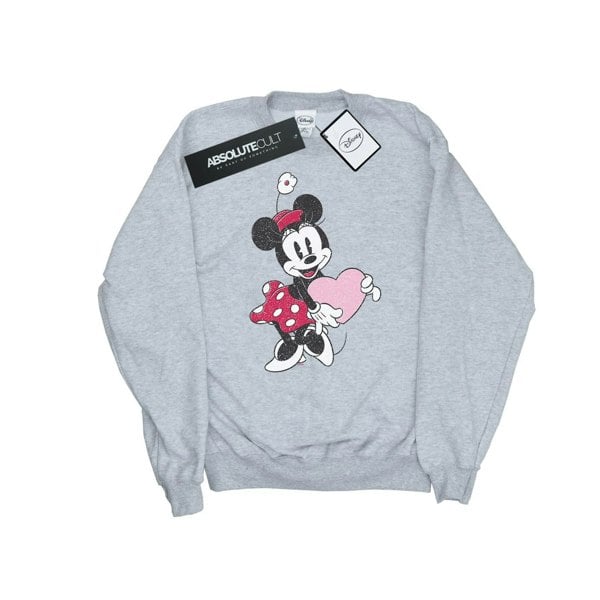 Disney Girls Minnie Mouse Love Heart Sweatshirt - Sports Grey