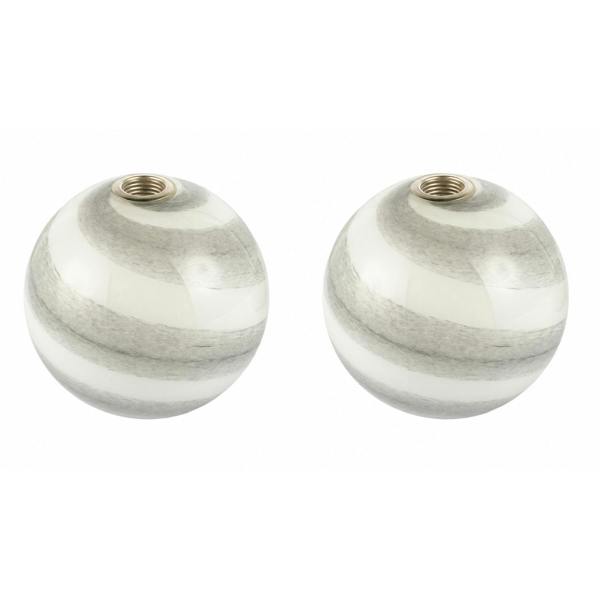 Stylish Pair of Grey Marble Swirl Glass Shades for G9 Lamp Holders Image 1