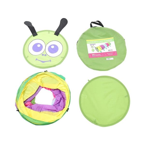 6FT Caterpillar Crawl Play Tunnel Pop-up for Kids Multicoloured Living and Home