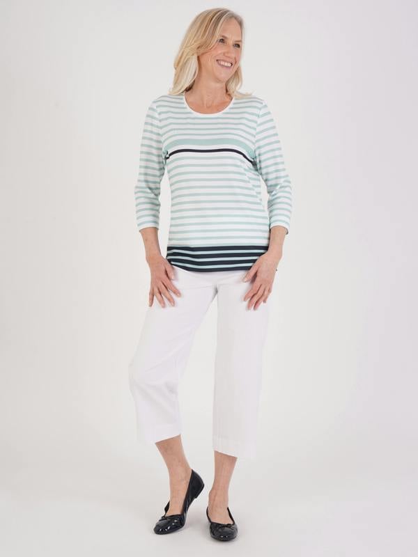 TIGI Stripe And Nailhead Neck Detail Top