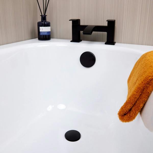 Flode Easy Clean Push Button Bath Waste - Matt Black