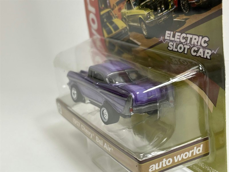 Auto World Slot Cars 1957 Chevy Bel Air Purple Thunderjet Ultra G HO Slot Car SC379-2