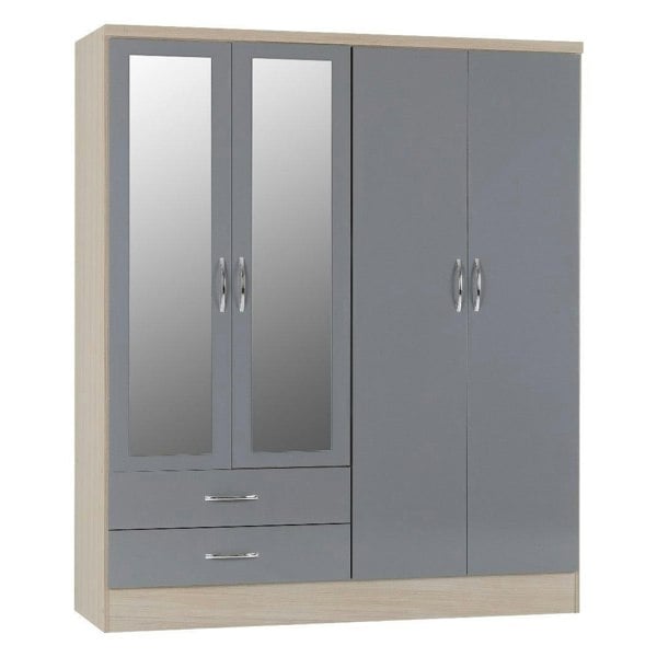 Seconique Nevada 4 Door Wardrobe 4 Piece Bedroom Set