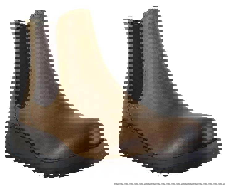 Fly London Salv Womens Wedged Heeled Chelsea Leather Ankle Boots