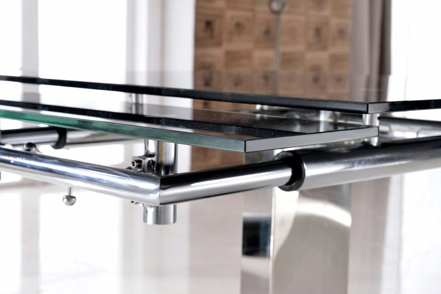 That's Furniture Enzo 80 - 120cm Small Extendable Black Glass Dining Table