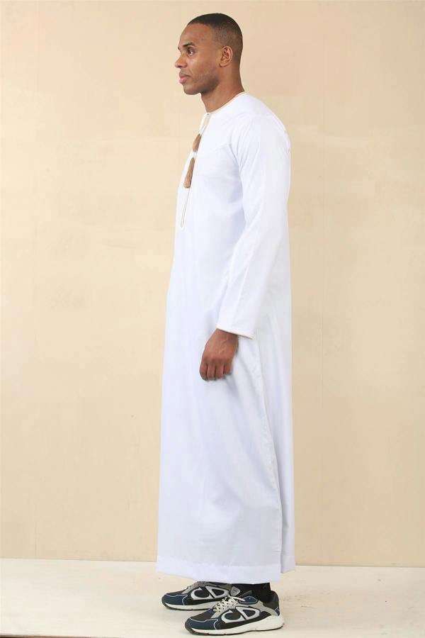 Infinity Leather Men's Omani Eid Thobe  Saudi Emirati Jubba Robe