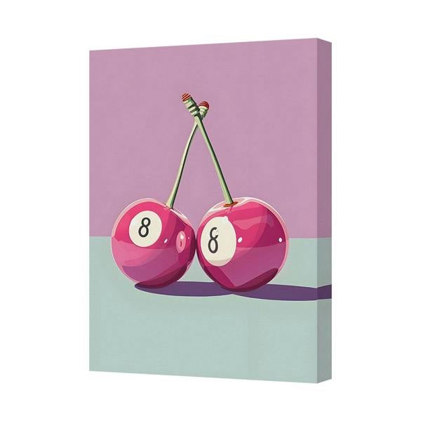 Benjamin Tate Design Contemporary Pair Of Pink Cherries Canvas Wall Art Print Made In United Kingdom