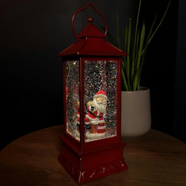 Samuel Alexander 29cm Battery Operated Light up SnowSwirl Santa Chimney Christmas Lantern Decoration