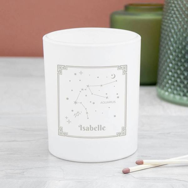 Personalised Zodiac Candle Holder - close-up detail
