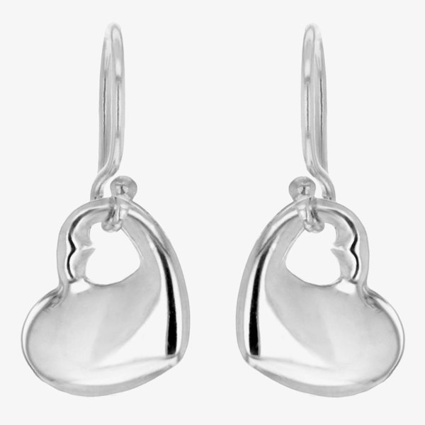 T. H. Baker Sterling Silver Open Heart Dropper Earrings 8.54.1959