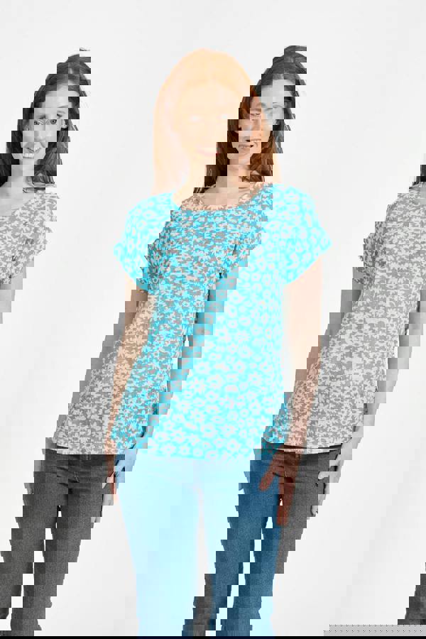 Mudflower Floral Print Lightweight Top