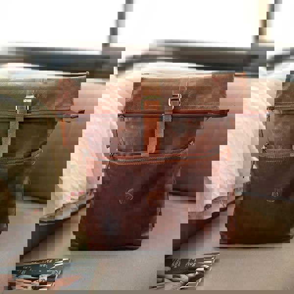 Brown Leather Backpack
