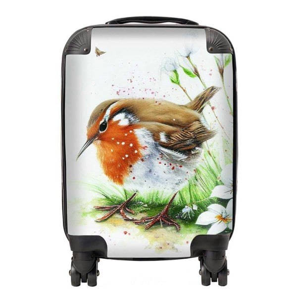 Warren Reed Robin And Daisies Watercolour Suitcase