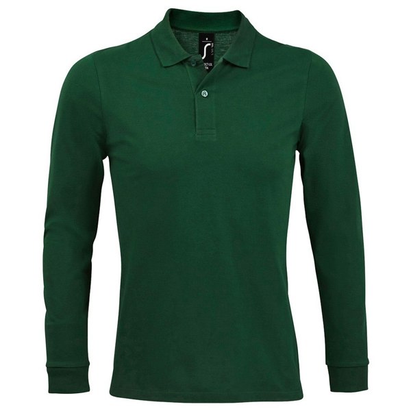 SOLS Mens Perfect Long Sleeve Piqu Polo Shirt - Bottle Green