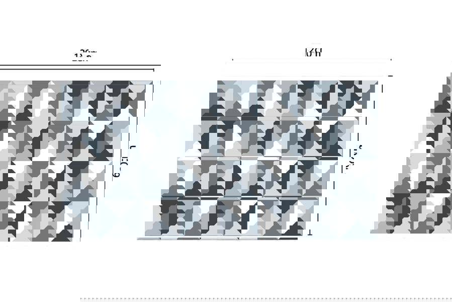 WFM6132 - Abstract Geometric Pattern Ash Color Palette Rug Mat 120cm x 60 cm