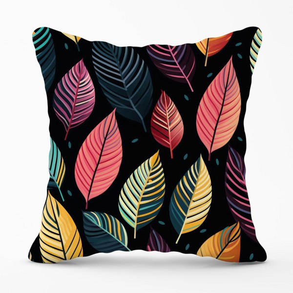 Warren Reed Colourful Leaves Pattern Cushions