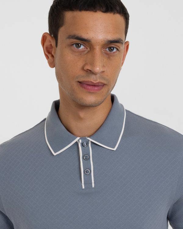 Steel & Jelly Beam - Diamond Textured Jacquard Polo Shirt