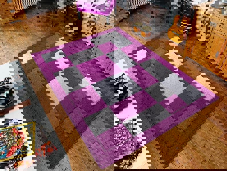 Smart Living Havana Carved Rug - Purple Grey