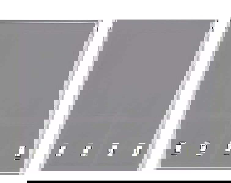 NewEdgeBlinds Slate Grey Square Eyelet Edge Roller Blind