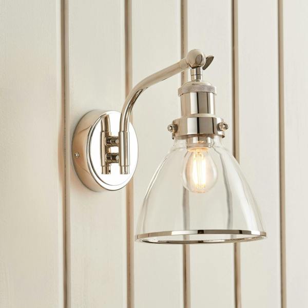 Pagazzi Lighting Brunswick Polished Nickel & Glass Wall Light