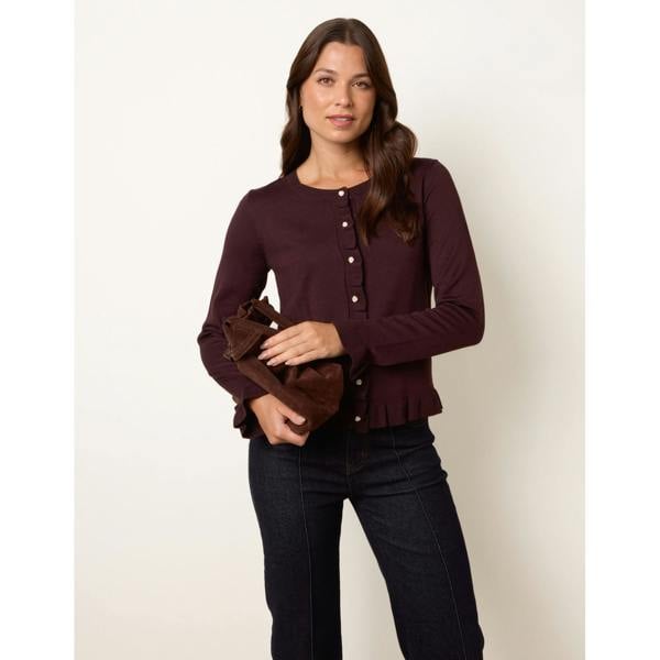 Blue Vanilla Ruffle Detail Cardigan