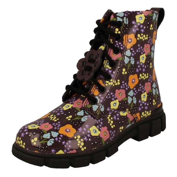 Clarks Girls Clarks Floral Pattern Ankle Boots Evyn Top K