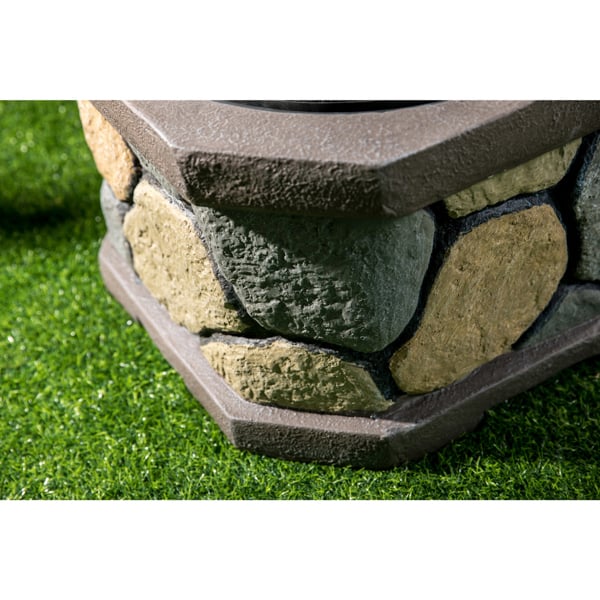 Centurion Supports Fireology BOGOTA Bold Garden and Patio Multi-function Heater, Fire Pit, Brazier and Barbecue with Eco-Stone Rock Finish and Cover