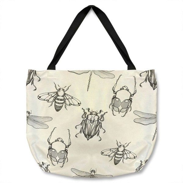 Benjamin Tate Design Sketch Of Scarab Beetle May Bug Bee And Dragonfly Tote bag