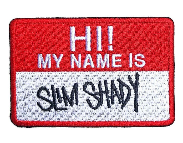Eminem Patch Slim Shady Name Badge new Official Red 8x5cm
